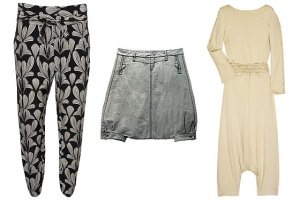 From left: Harem styles by Topshop, Mango, and Yves Saint Laurent for Netaporter.com.